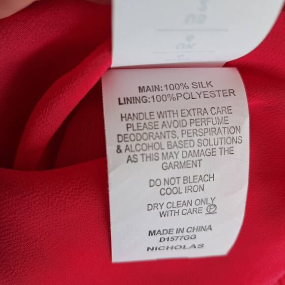 NWT Nicholas Georgette Drawstring Maxi Midi Dress in Hot Coral Size 2 Prom - Picture 10 of 16